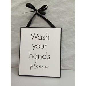 Wash Your Hands Please Wall Decor Bathroom
